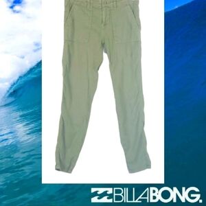 Billabong Vintage Pants Olive Green Carpenter Pockets Soft Pants 25"